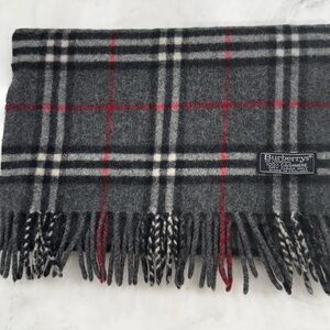 Burberry Gray Plaid Scarf